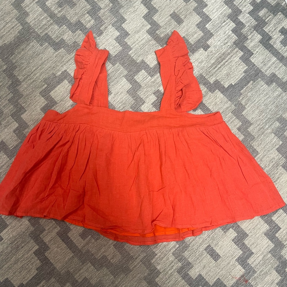 Linen Ruffle Tank - Picture 3 of 5